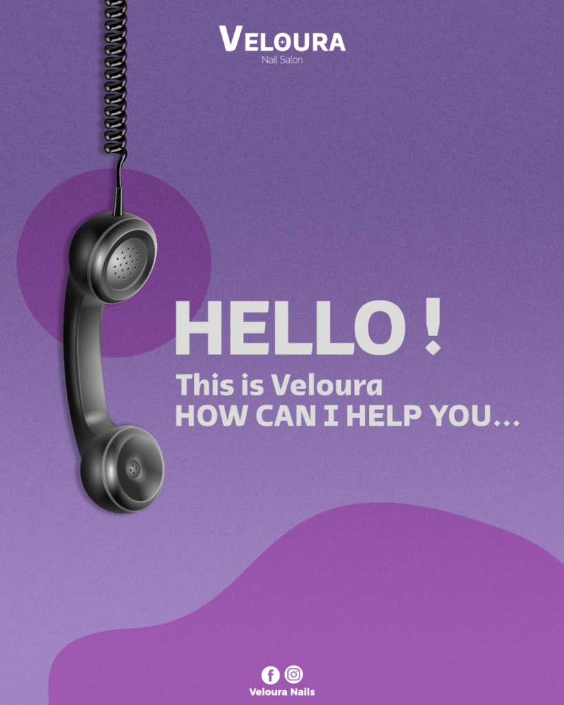 Contact Veloura Nail Salon in New Cairo for booking appointments
