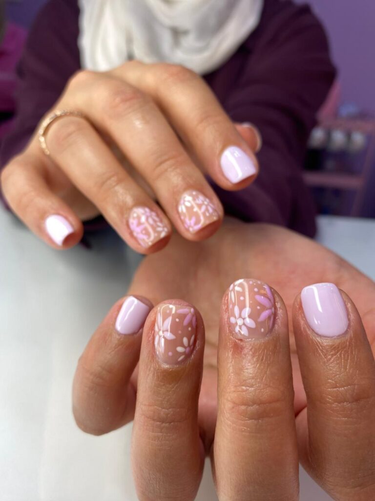 Before and after nail transformation in New Cairo nail salon